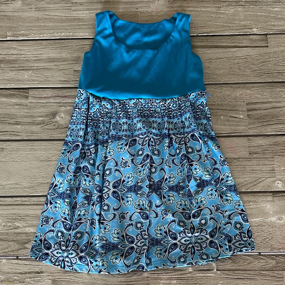 Blue Floral Kids Dress